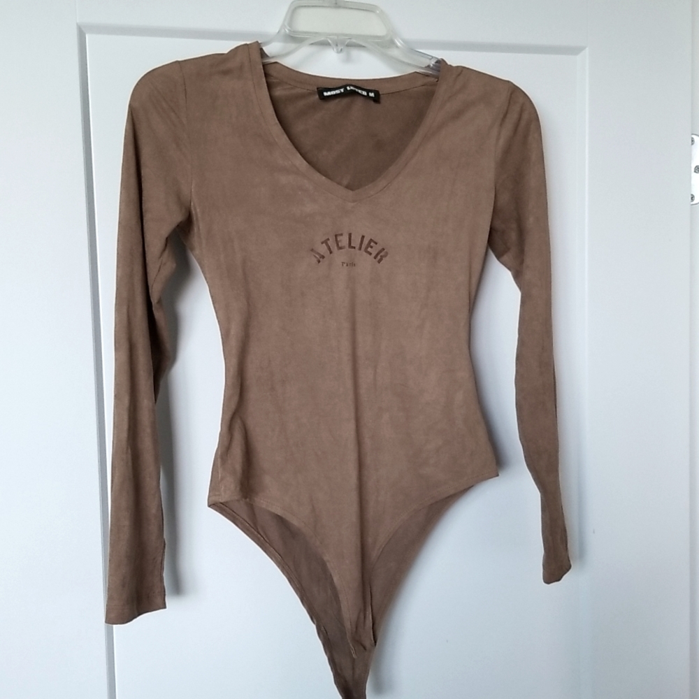 Most Loved Atelier Paris Chocolate Brown Bodysuit Size M